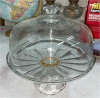Vintage Clear Glass Cake Stand and Dome Top