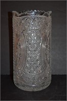 Signed American Brilliant Crystal Vase