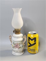 Vintage floral oil lamp