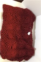 Nice Burgundy Floral Design Throw Blanket