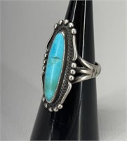 Sterling Silver Navajo Turquoise ring size 6.5