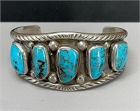 Old Pawn Sterling Silver Turquoise cuff bracelet