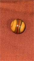5/8” Akro agate corkscrew honey Amber opaque base