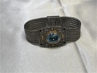 Designer Samuel B. Basket Weave & Topaz Bracelet