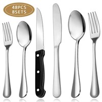 48-Pieces Silverware Set Stainless Steel Flatware