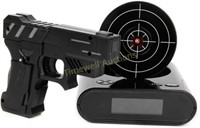 Black Gun Alarm Clock With Infrared Target