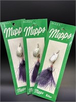 (3) vtg. Mepps #3 Silver Aglia Lures