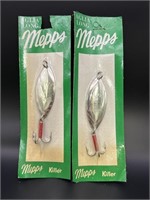 (2) Vtg. Mepps #3 Silver Spinner Lures