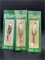 (3) Vtg. Mepps #3 Gold Spinner Lures