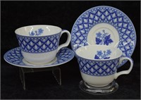 2 pcs. Spode England Geranium Tea Cup Sets