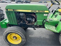 John Deere 855 tractor w/ rear tiller attachment