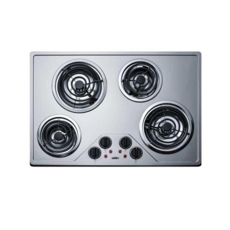 Coil Top Electric Cooktop in Stainless Steel