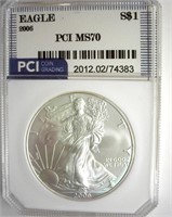 2006 Silver Eagle MS70 LISTS $160