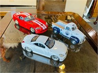 3 cast cars - 8" to 10" long