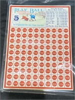 VTG Unpunched Candy Play Ball Punch Card