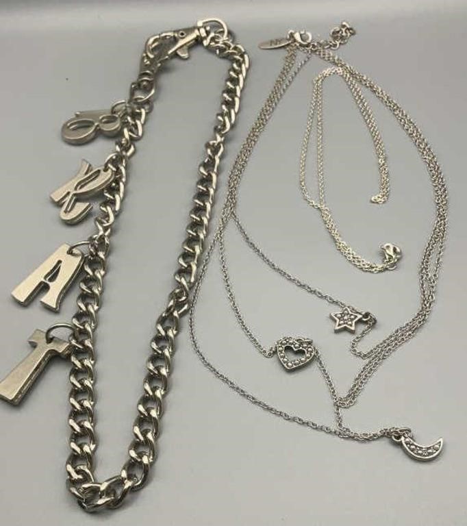Lot of Silver Tone Necklaces, BRAT, NY
