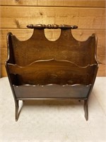 Vintage wooden magazine rack