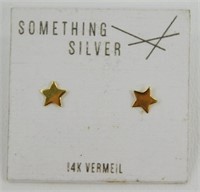 NEW 14K Vermeil Star Stud Earrings