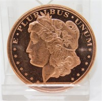 1 oz .999 Copper Round - Morgan CC Dollar Design