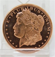 1 oz .999 Copper Round - Morgan CC Dollar Design