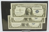 3 Nice 1957-B Series $1 Silver Certificates -