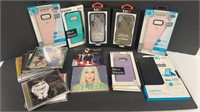 Various phone cases and CDs