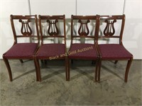 4 Duncan Phyfe style harp back chairs