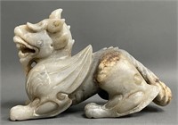 Chinese Jadeite Carved Palace Foo Dog Carving