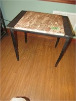Wrought Iron Marble Top Occasional Table