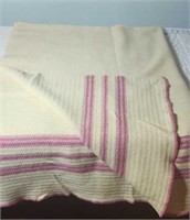 Pink and cream Clinch Valley Blanket Mills approx