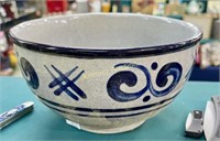 BLUE DECORATED SALT GLAZE POTTERY BOWL