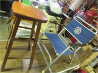 stool,2 folding chairs
