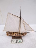 Vintage Model Sailboat w/ Display Base - As