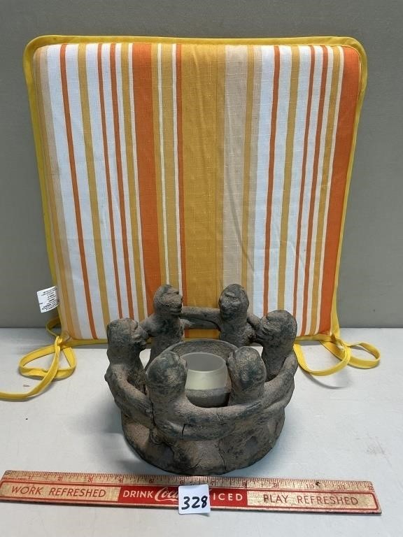 CUSHION AND CANDLE HOLDER