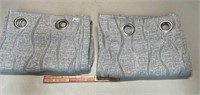 PAIR OF LONG CURTAIN PANELS - GREY