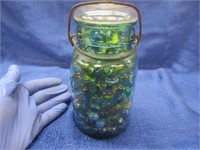 ball quart jar - full of marbles