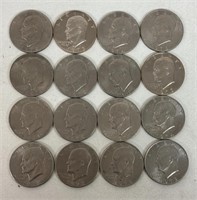 (16) $1 SILVER EISENHOWER COINS