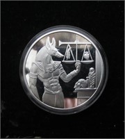 Anubis Greek Mythology Silver Plate Medalion
