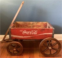 Rustic Wooden Coca-Cola Crate Wagon