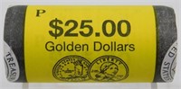 2005-P Roll of 25 Sacagawea "Golden Dollars"