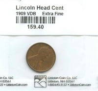 Lincoln Head Cent 1909-VDB XF - Littleton Coin