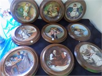 Collection 9 Collector Plates in Wooden Displays