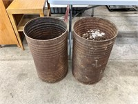 Two Small Heavy Duty Metal Barrels