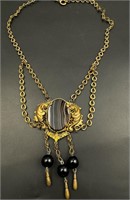 Gorgeous victorian agate stone necklace