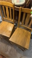 2  Antique Solid Wood Chairs
