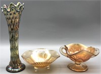 Selection Of Carnival Glass Pieces As-Is