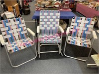(2) Vtg Lawn Chairs & Rocker (old style)