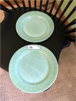 (2) Jadeite Dinner Plates