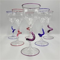 Set of 6 Hand Blown Goblets
