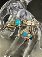 Vintage native american turquoise cuff/ earrings